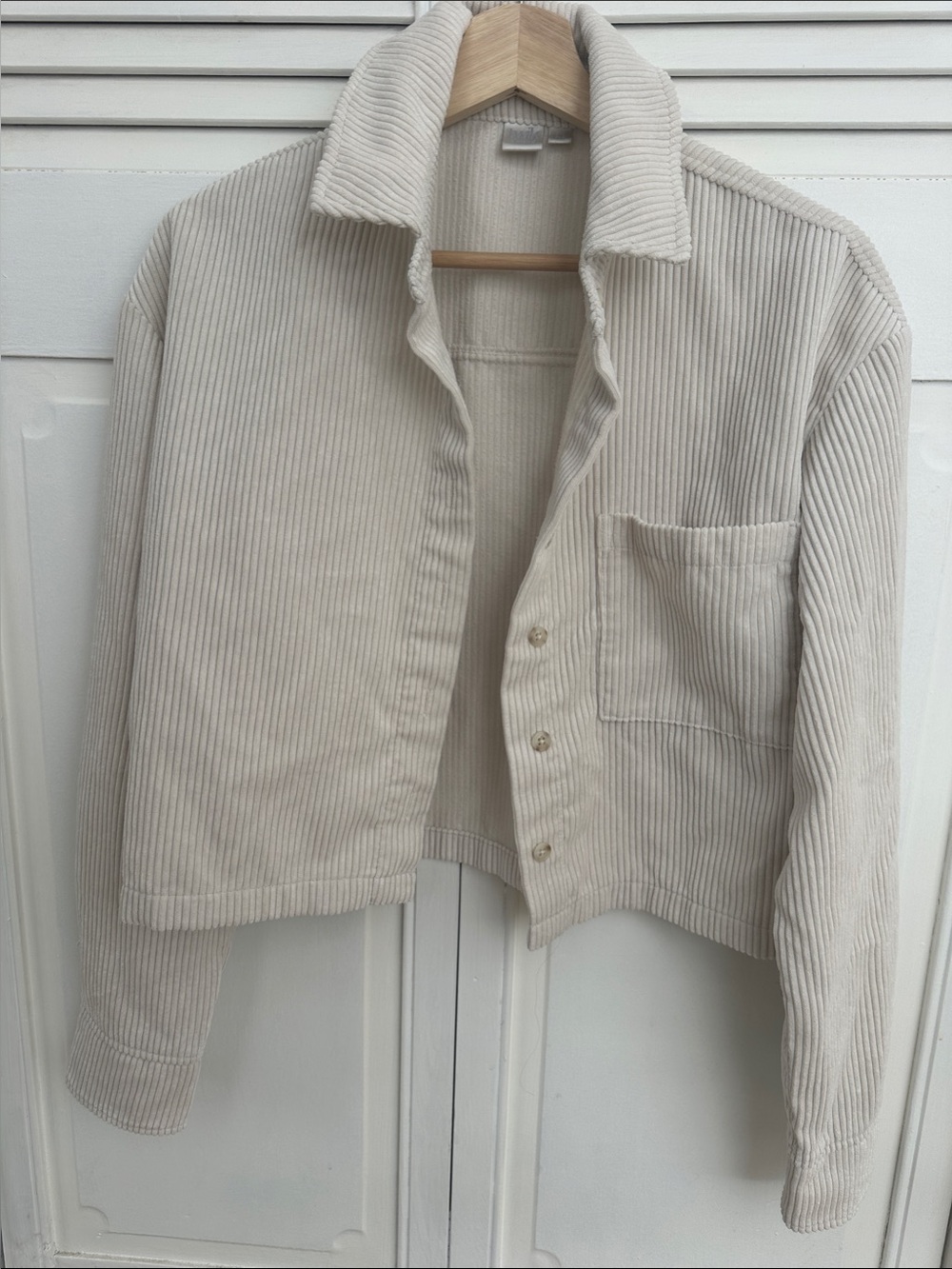 twik Cream Corduroy Button-Front Jacket - Picture 6 of 8